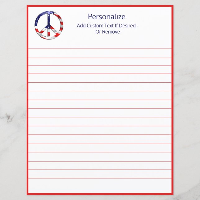 Símbolo de Sinalizador Americano de Paz Personaliz (Frente)