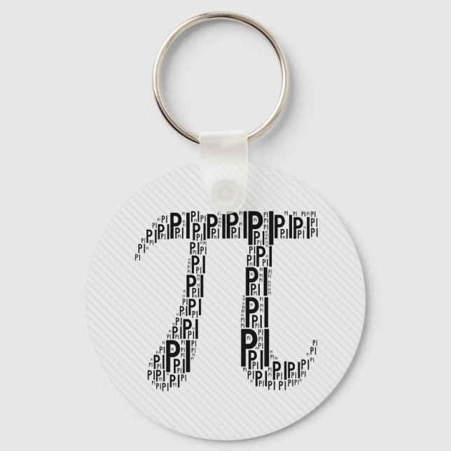 Símbolo de Texto Digitado Pi Preto | Chaveiros de  (Frente)