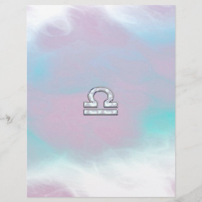 Símbolo Elegante Libra Zodiac Mãe de Estilo Pérola (Frente)