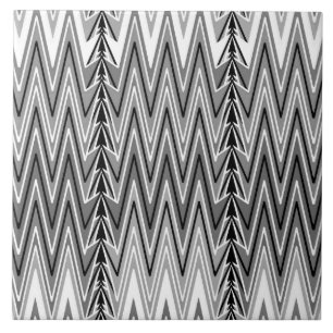 Símbolo étnico Chevron Damask, Cinzas, Preto e B