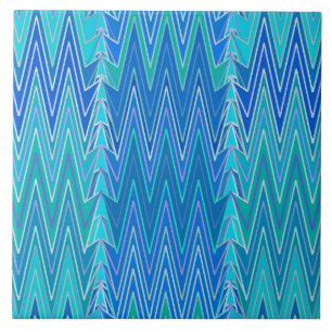 Símbolo étnico Chevron Damask, Turquesa e Azul