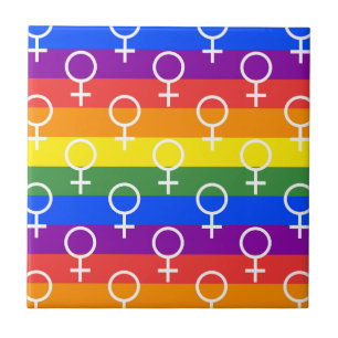 Símbolo feminino do padrão arco-íris