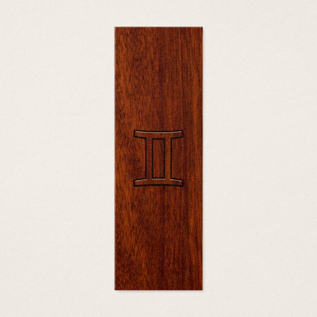 Símbolo Gemini Zodiac em Mahogany como Decor (Frente)