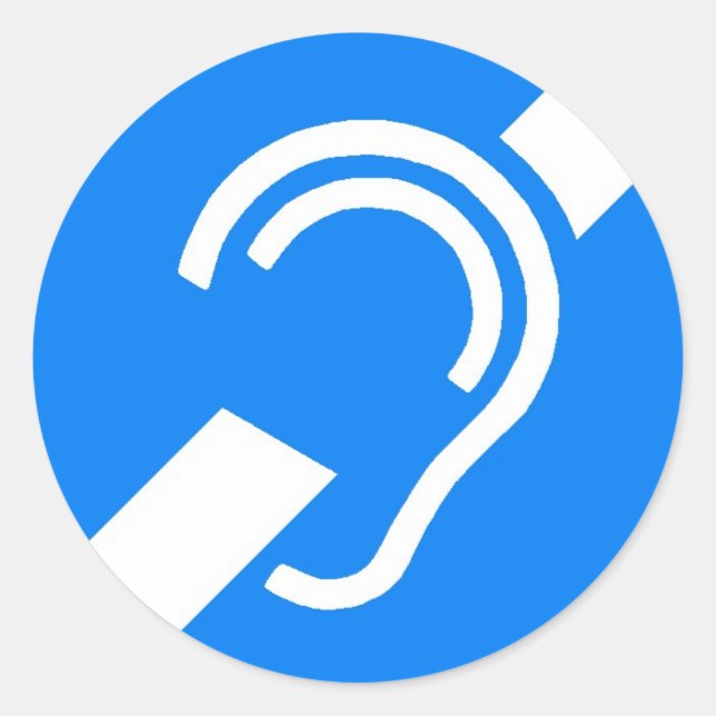 Símbolo internacional da etiqueta para o surdo (Frente)