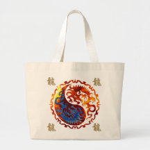 Símbolo KANJI para DRAGON Yin e Yang Bolsas de art