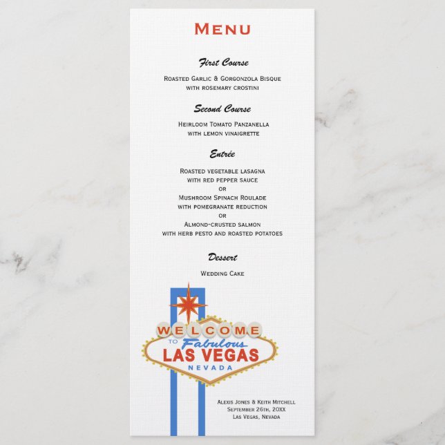 Símbolo Las Vegas Menu Casamento (Frente)