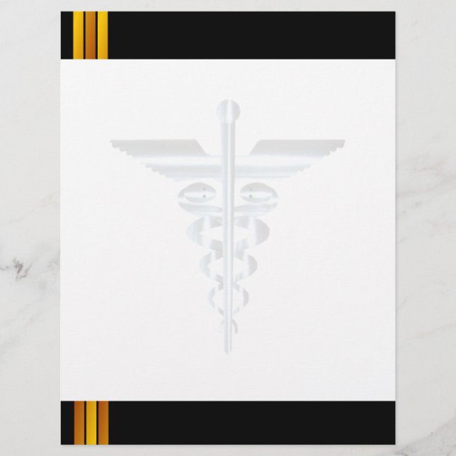 Símbolo Médico Asclepius Caduceus - Letra de Marca (Frente)