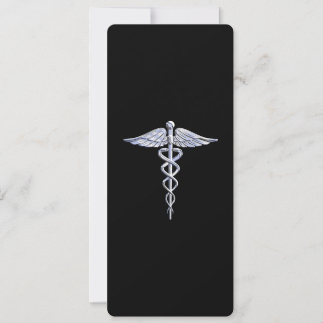 Símbolo Médico de Prata Como Caduceus em Decoração (Frente)