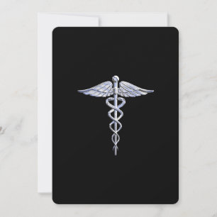 Símbolo Médico de Prata Como Caduceus em Decoração