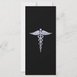 Símbolo Médico Na moda Chrome Como Caduceus