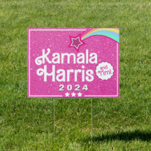 Símbolo moderno cor-de-rosa Kamala Harris Yard