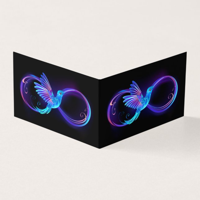 Símbolo Neon Infinity com Hummingbird brilhante (Exterior)