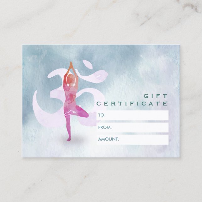 Símbolo Om Elegante de Certificado de Presente de  (Frente)
