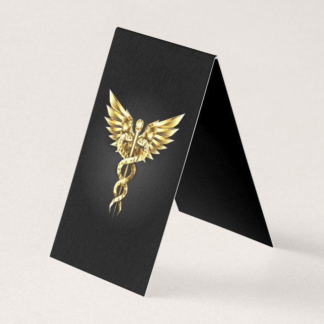Símbolo Poligonal Dourado Caduceu (Frente)