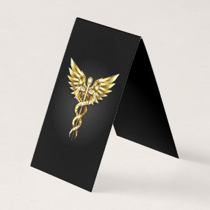Símbolo Poligonal Dourado Caduceu