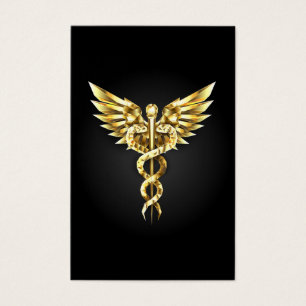 Símbolo Poligonal Dourado Caduceu