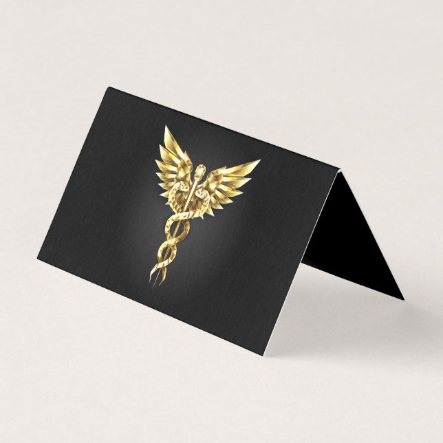 Símbolo Poligonal Dourado Caduceu (Frente)