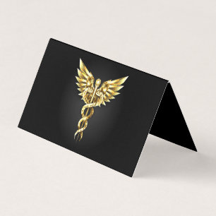 Símbolo Poligonal Dourado Caduceu
