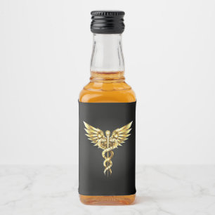 Símbolo Poligonal Dourado Caduceu