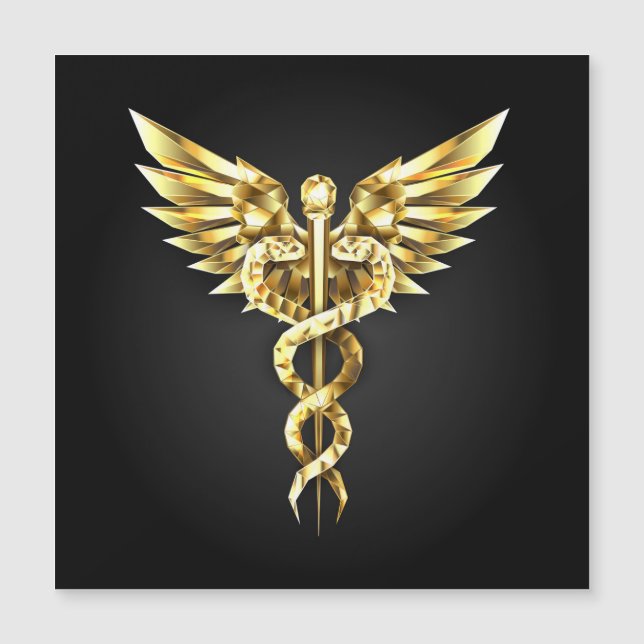 Símbolo Poligonal Dourado Caduceu (Frente)