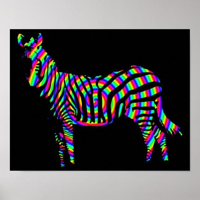 Símbolo Poster de Zebra Rainbow (Frente)