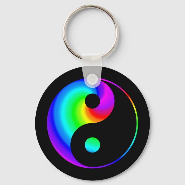 Símbolo Rainbow Spiral Yin Yang Chaveiro (Frente)