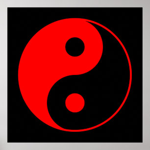 Símbolo Red & Black Yin Yang Poster
