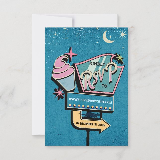 Símbolo RSVP de Casamento Futurístico Retroativo (Frente)