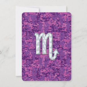 Símbolo Scorpio Zodiac na Camo Digital Rosa