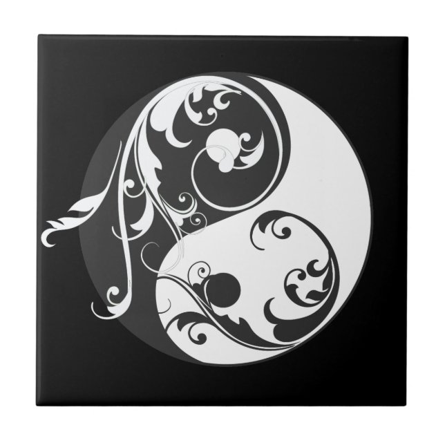 Símbolo Scroling Yin Yang (preto) (Frente)