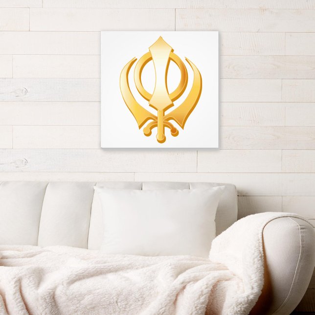 Símbolo Sikh Canvas Art (Gold Khanda, symbol of the Sikh religion, canvas art. )