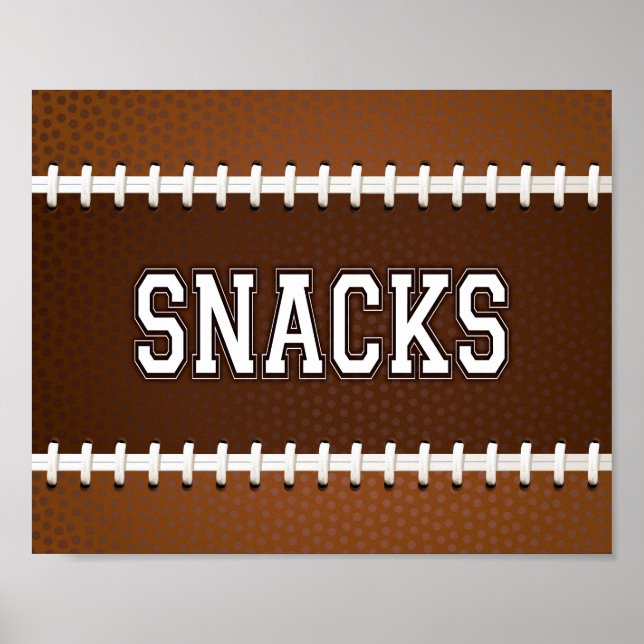 Símbolo SNACKS do Partido de Futebol Impressão (Frente)
