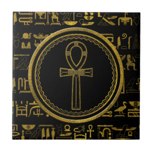 Símbolo transversal de Ankh do egípcio Dourado