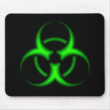 Símbolo verde de néon Mousepad do Biohazard