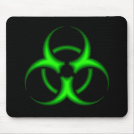 Símbolo verde de néon Mousepad do Biohazard