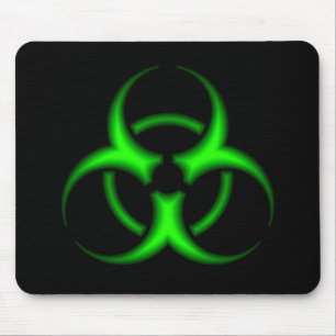 Símbolo verde de néon Mousepad do Biohazard