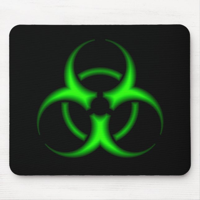 Símbolo verde de néon Mousepad do Biohazard (Frente)