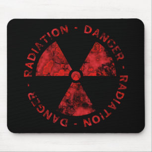 Símbolo vermelho afligido Mousepad da radiação