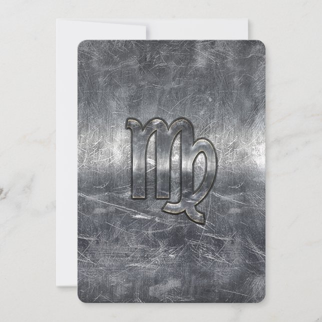 Símbolo Virgo Zodiac no Estilo Incomodado Grunge (Frente)