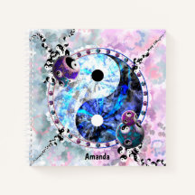 Símbolo Yin Yang, azul-rosa, Monograma