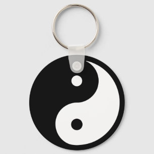 Símbolo Yin Yang Chaveiro preto branco