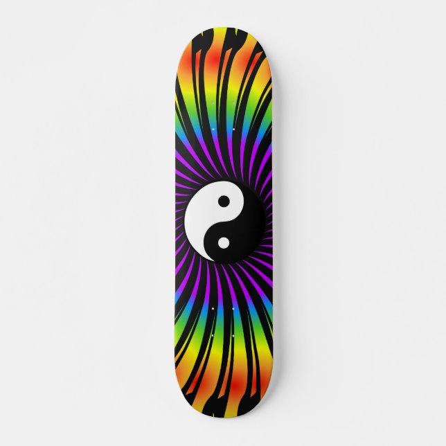 Símbolo Yin Yang e Design espiral: skate (Frente)