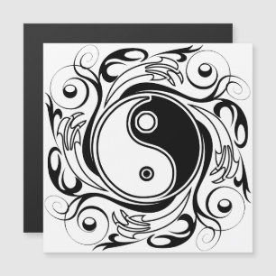 Símbolo Yin & Yang Preto e Branco no Estilo de Tat