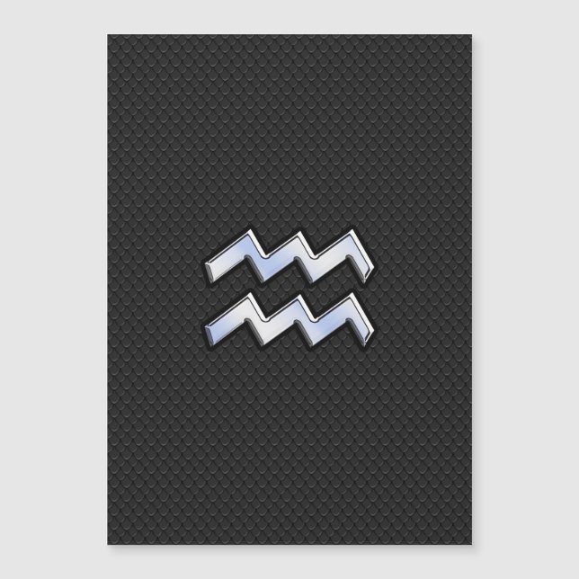 Símbolo Zodiac de Prata Moderno Aquário em Cobra (Frente)