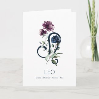 Símbolo Zodiac Estrela Floral Moderno Cartão de An