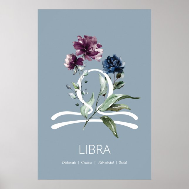Símbolo Zodiac - Estrela Moderno - Poster Libra (Frente)