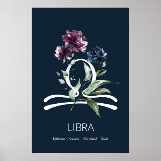 Símbolo Zodiac - Estrela Moderno - Poster Libra
