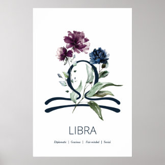 Símbolo Zodiac - Estrela Moderno - Poster Libra