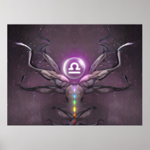 Símbolo Zodiac Libra Horoscópio Poster