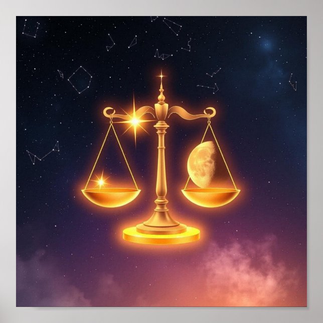 Símbolo Zodiac Poster Libra (Frente)